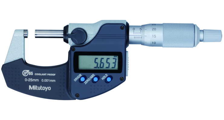 Mitutoyo Digimatic mikrométer racsnival, IP65, 0-25 mm, 0.001 mm (293-240-30) termék fő termékképe