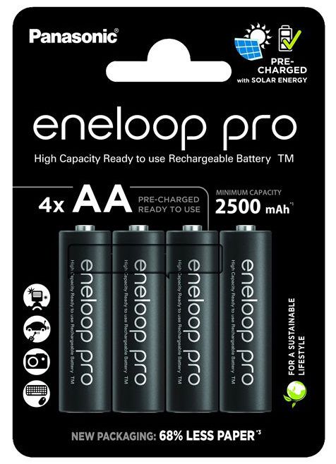 Panasonic BK-3HCDE/4BE eneloop pro Ni-MH akkumulátor, AA (ceruza), 2500 mAh, 4 db/bliszter termék fő termékképe