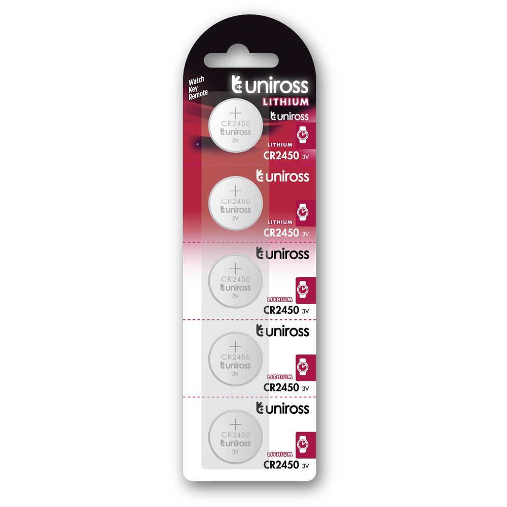 Uniross CR2450 3V lítium gombelem, 5 db/bliszter termék fő termékképe