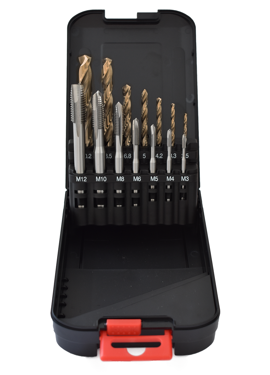 Abraboro D2 HSS-Co 14 részes gépi menetfúró készlet termék fő termékképe