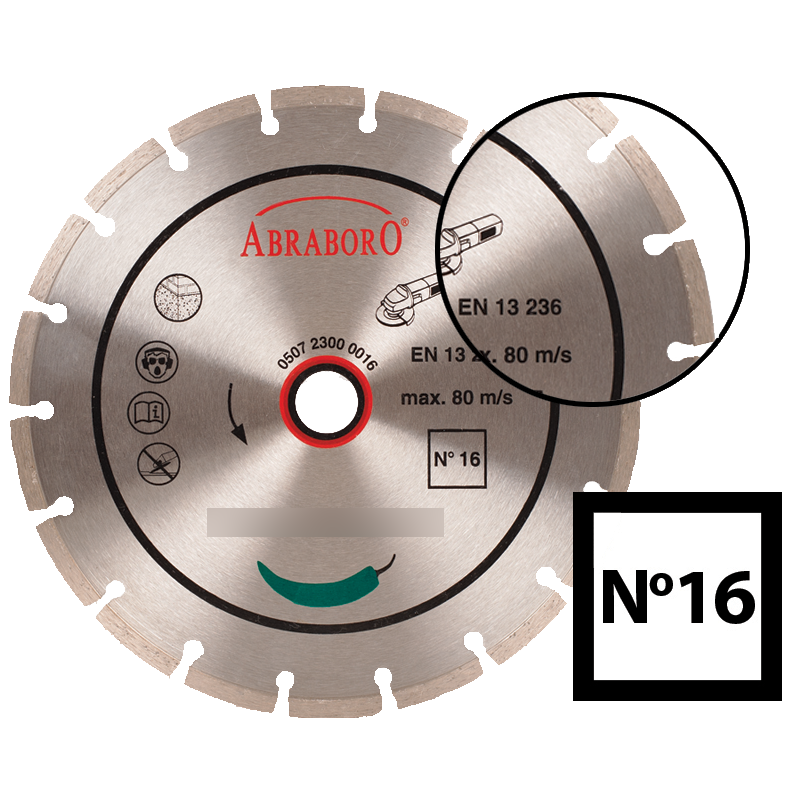 Abraboro 230 x 22.23 mm No.16 univerzális gyémánttárcsa termék fő termékképe
