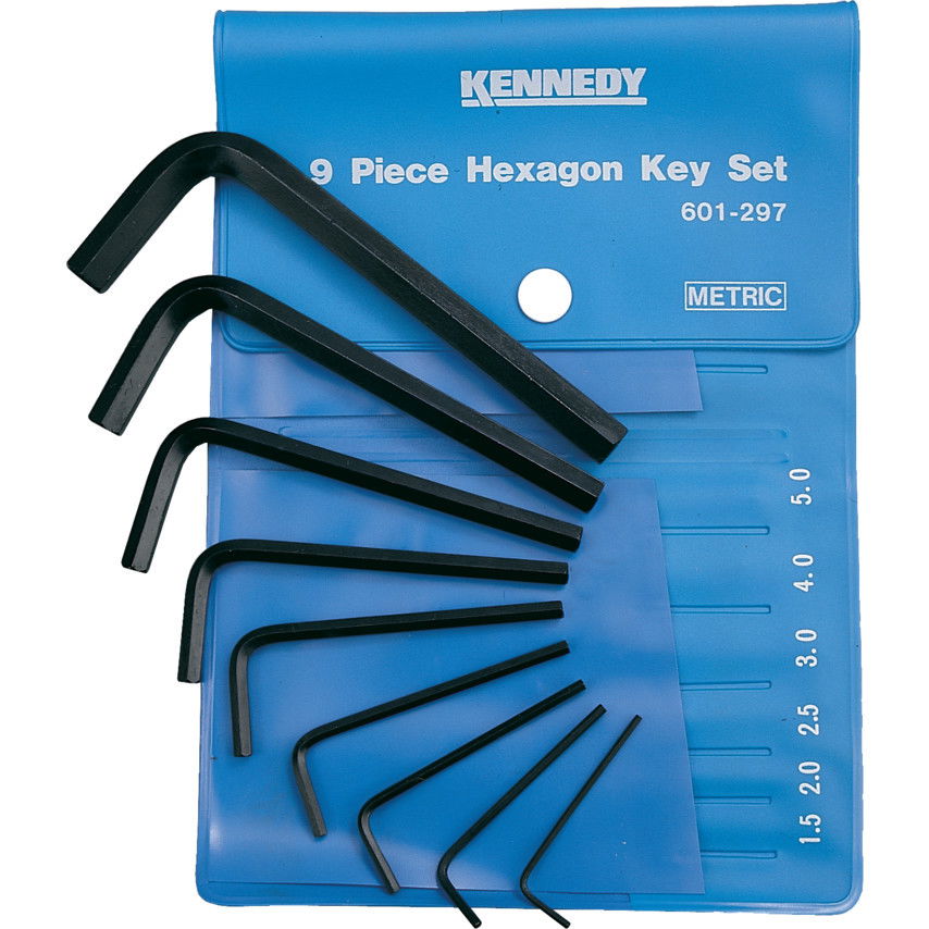KENNEDY 1.5 - 10 mm hatszögkulcs készlet műanyag tasakban, 9 részes termék fő termékképe