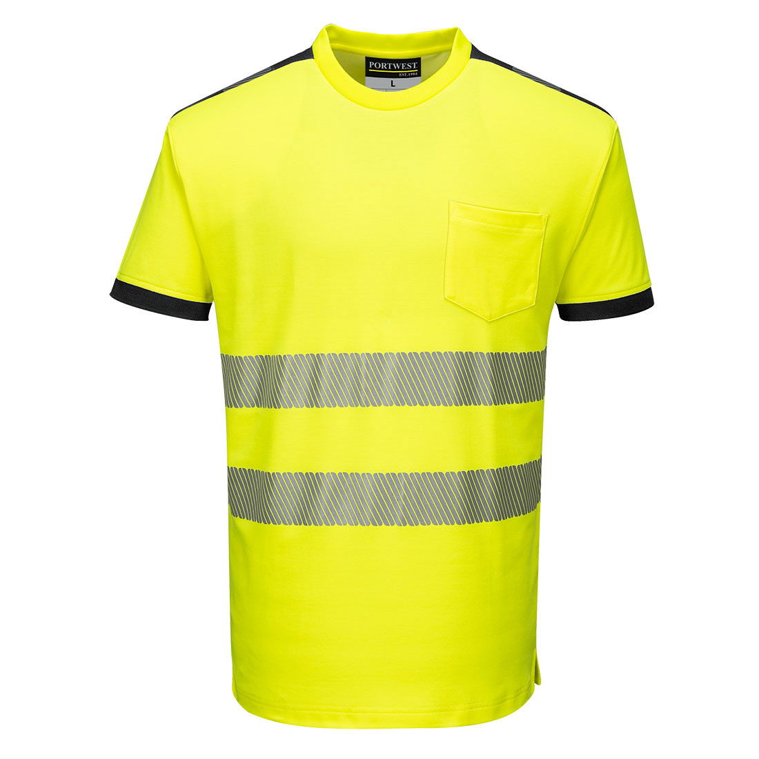 Portwest T181 - PW3 Hi-Vis jól láthatósági póló, sárga/fekete termék fő termékképe