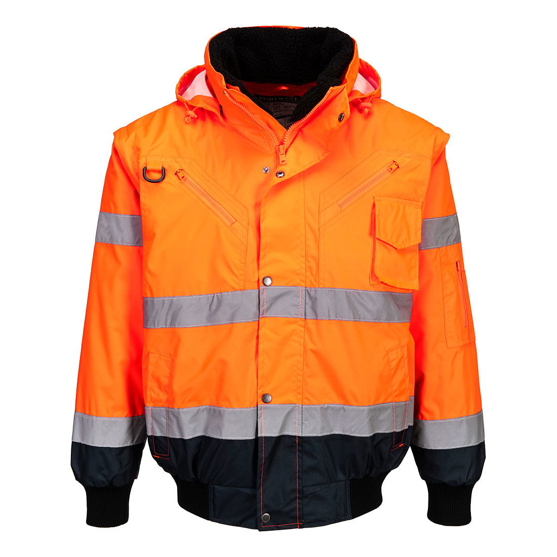 Portwest C465 - Hi-Vis 3 az 1-ben kontrasztos bomber dzseki, narancs/tengerészkék termék fő termékképe
